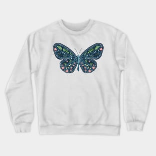 Folk Art Butterfly by MarcyBrennanArt Crewneck Sweatshirt